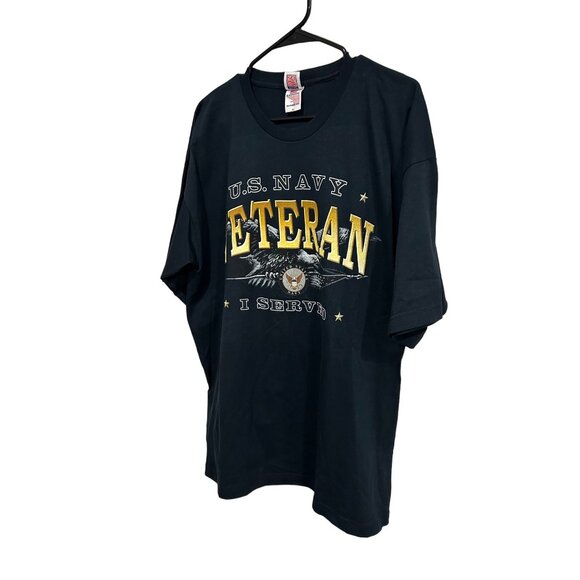 U.S. Navy Veteran I Served T-Shirt XL Bayside Made In USA Cotton Black - Picture 3 of 8
